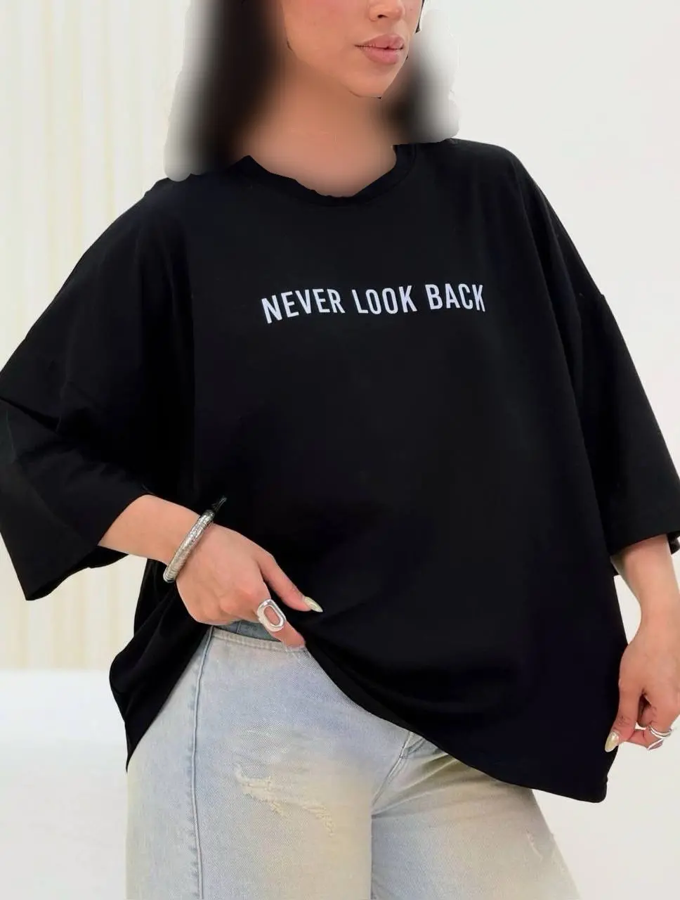 تیشرت باکسی NEVER | فروشگاه الاستایل