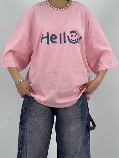 تیشرت باکسی !Hello | فروشگاه الاستایل